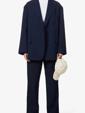 Frankie Shop Navy Oversized Blazer
